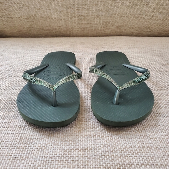 Havaianas Slim Sparkle II Flip Flops Sz 6 - Picture 2 of 11